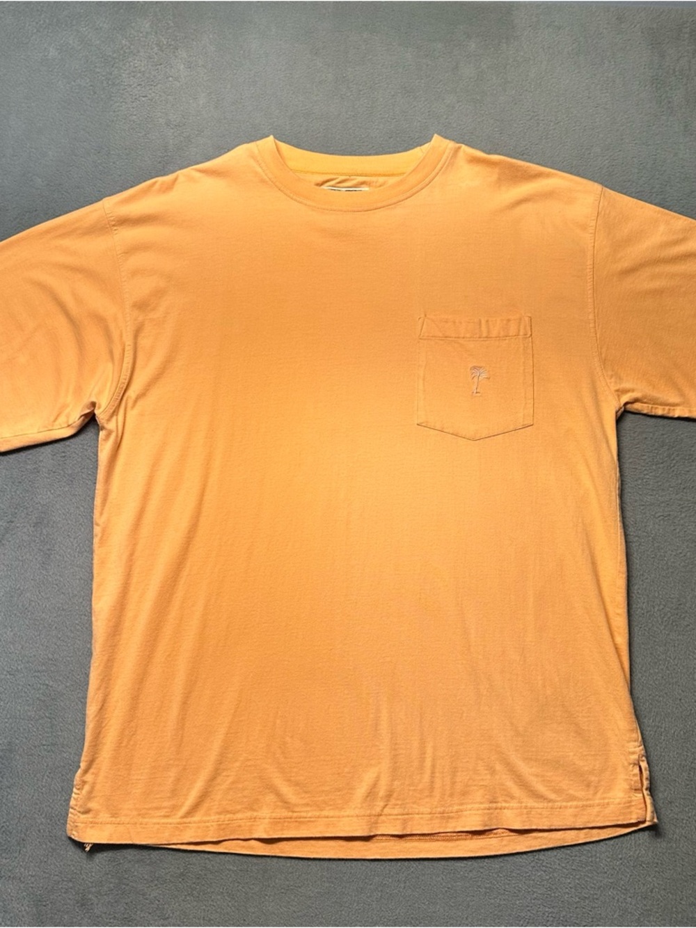 Island Republic Mens L Regular Fit Pocket T Shirt Orange Palm Beach Logo EUC